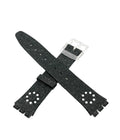 Bracelet de rechange Swatch 16 mm SKIN en cuir noir pailleté