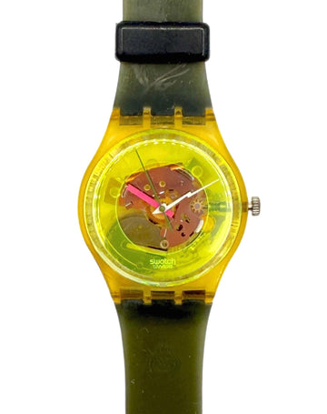 Swatch Gent TECHNO SPHERE GK101 Fachhändlerlogo strap (1985)