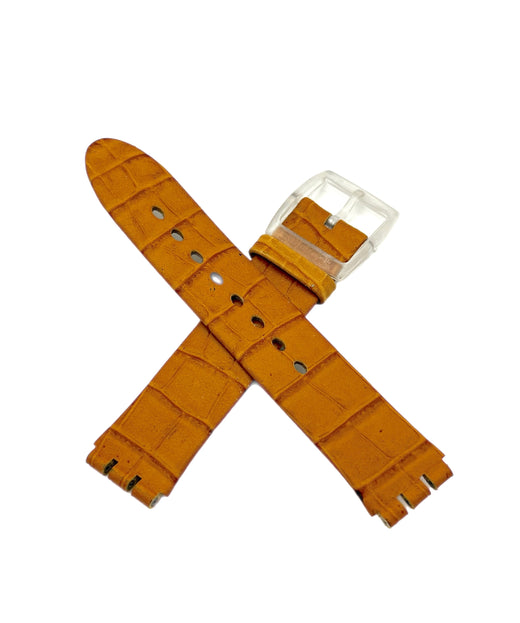 Bracelet de remplacement en cuir marron clair 17 mm Swatch