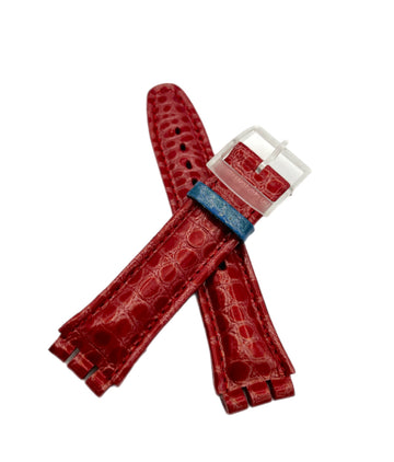 Swatch 19mm Red Lather Replacement Strap