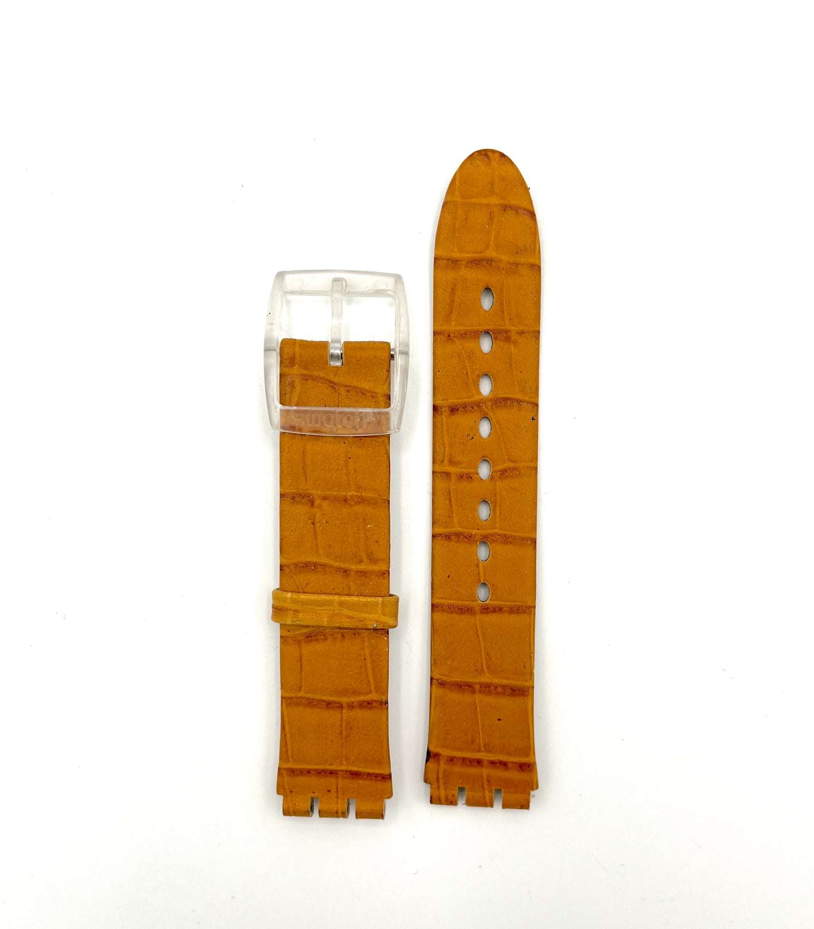 Bracelet de remplacement en cuir marron clair 17 mm Swatch