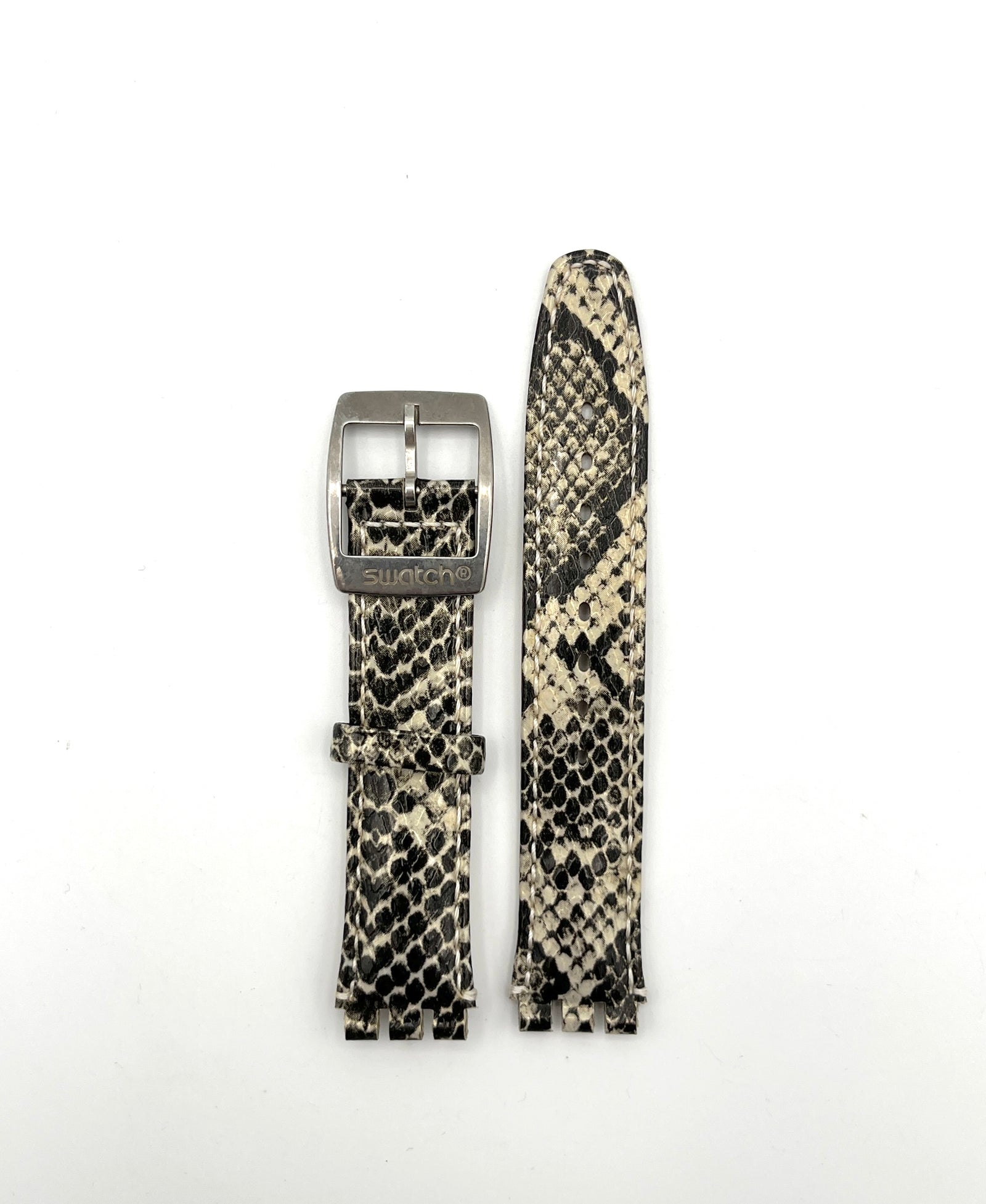 Bracelet de rechange en cuir imprimé serpent 17 mm pour Swatch Irony