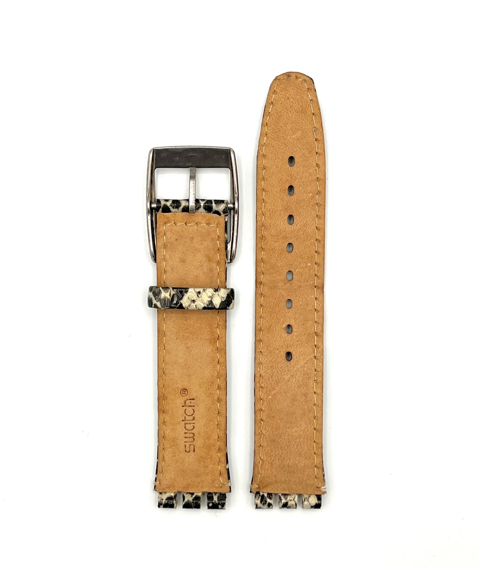 Bracelet de rechange en cuir imprimé serpent 17 mm pour Swatch Irony