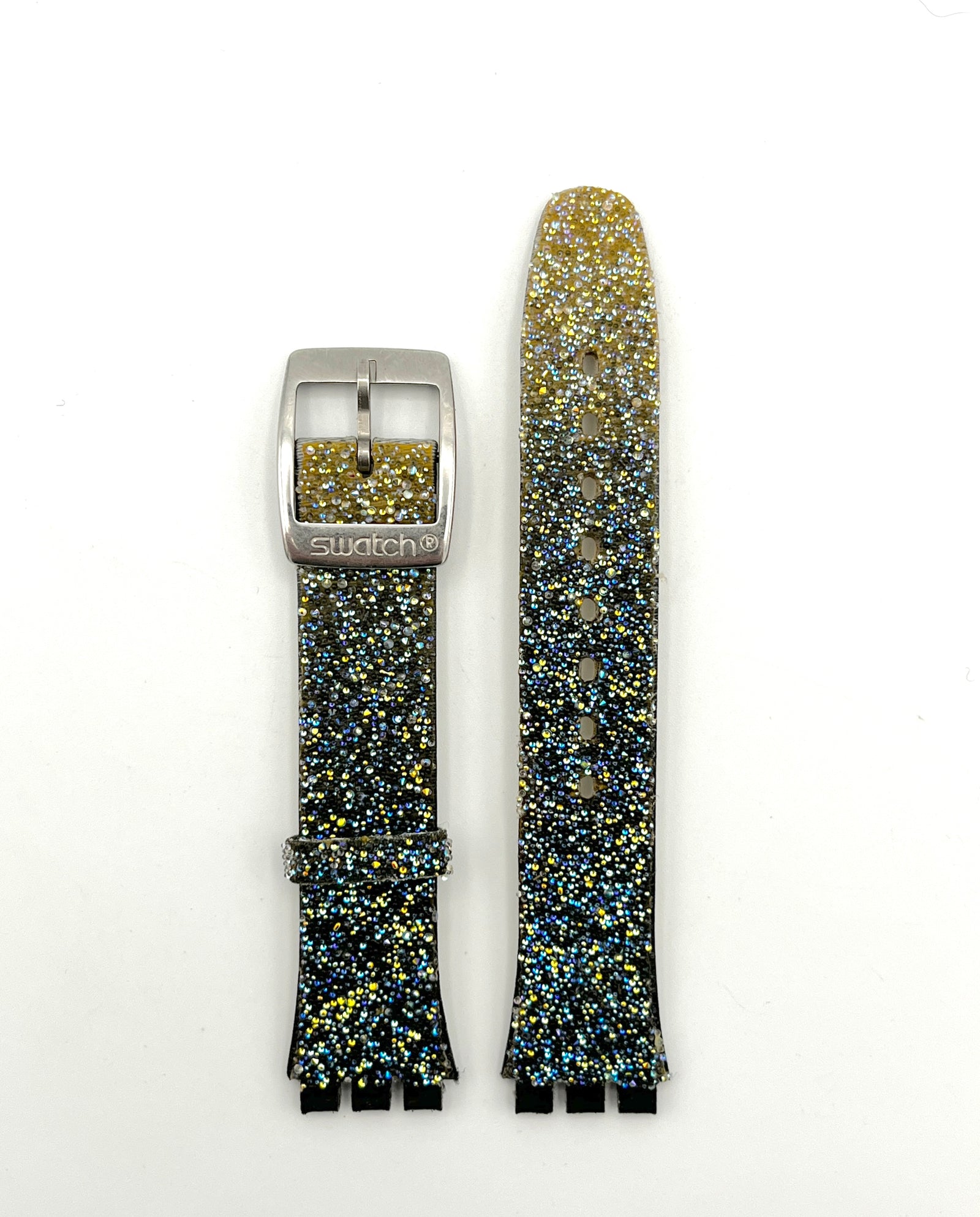 Bracelet de rechange en cuir vert 17 mm pour Swatch Irony