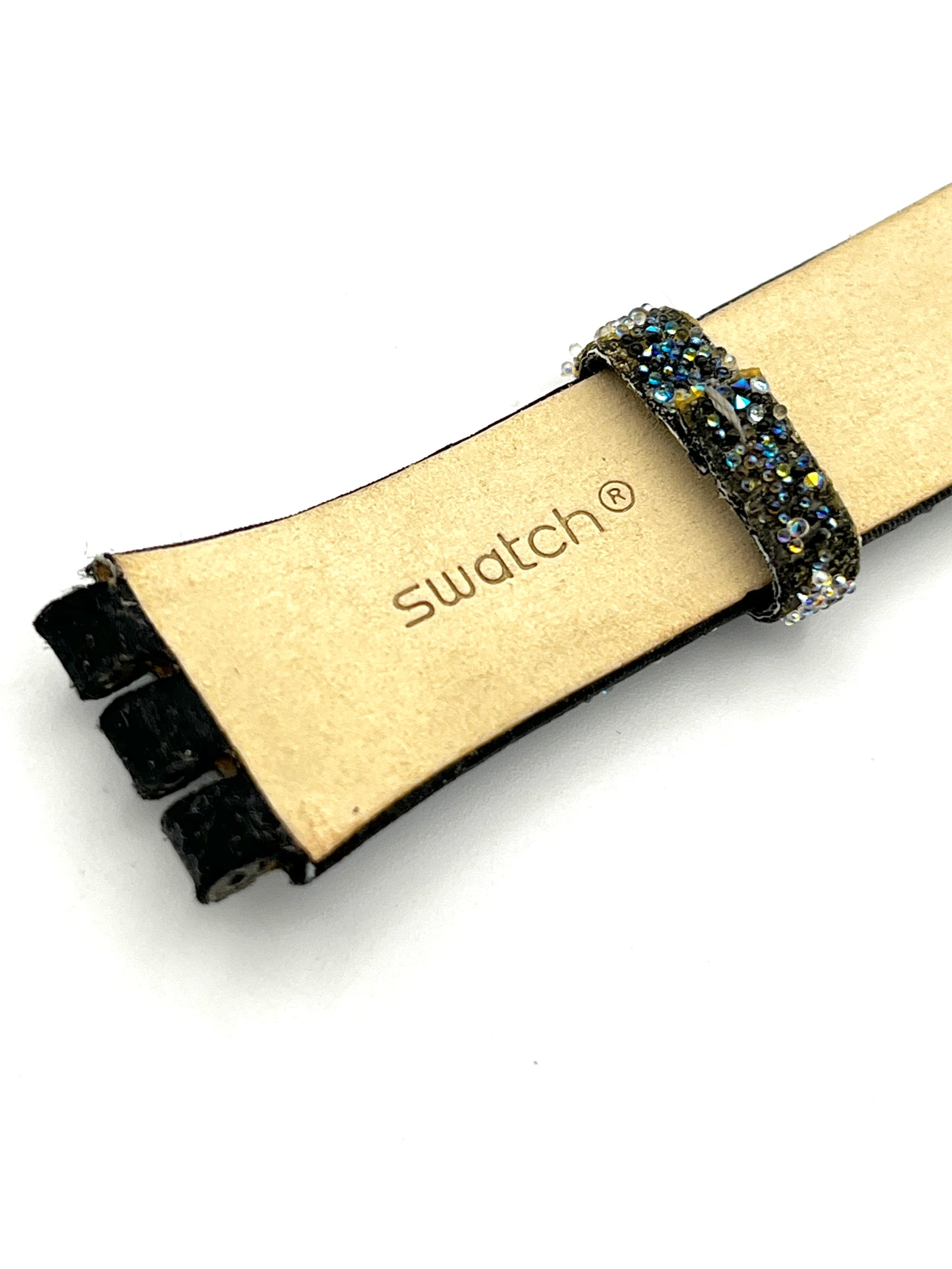 Bracelet de rechange en cuir vert 17 mm pour Swatch Irony
