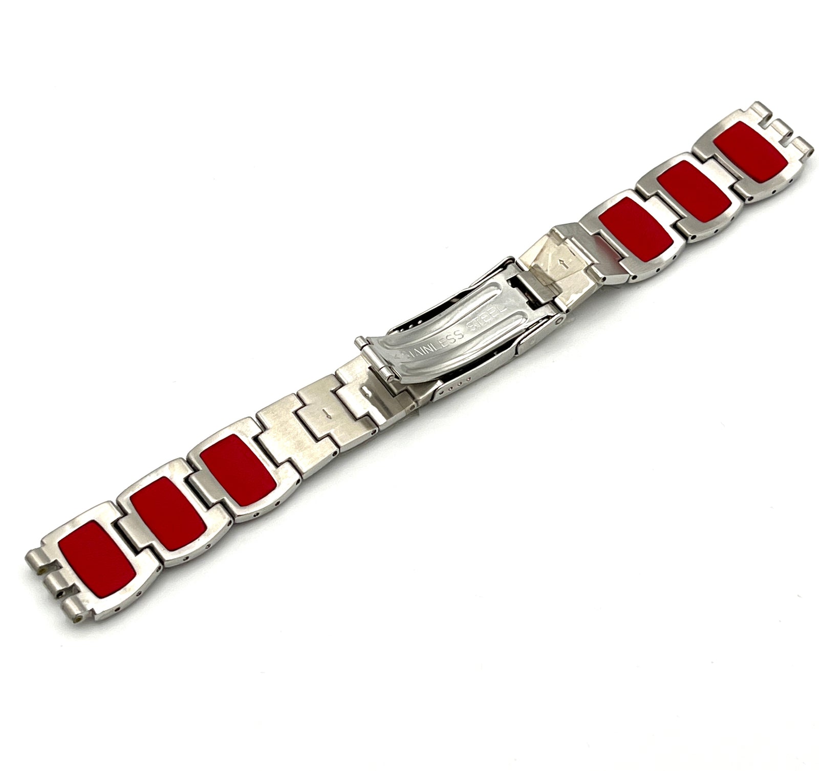 Bracelet de remplacement métallique Swatch Irony 17mm ROUGE PILLOW AYLS128G (2003)