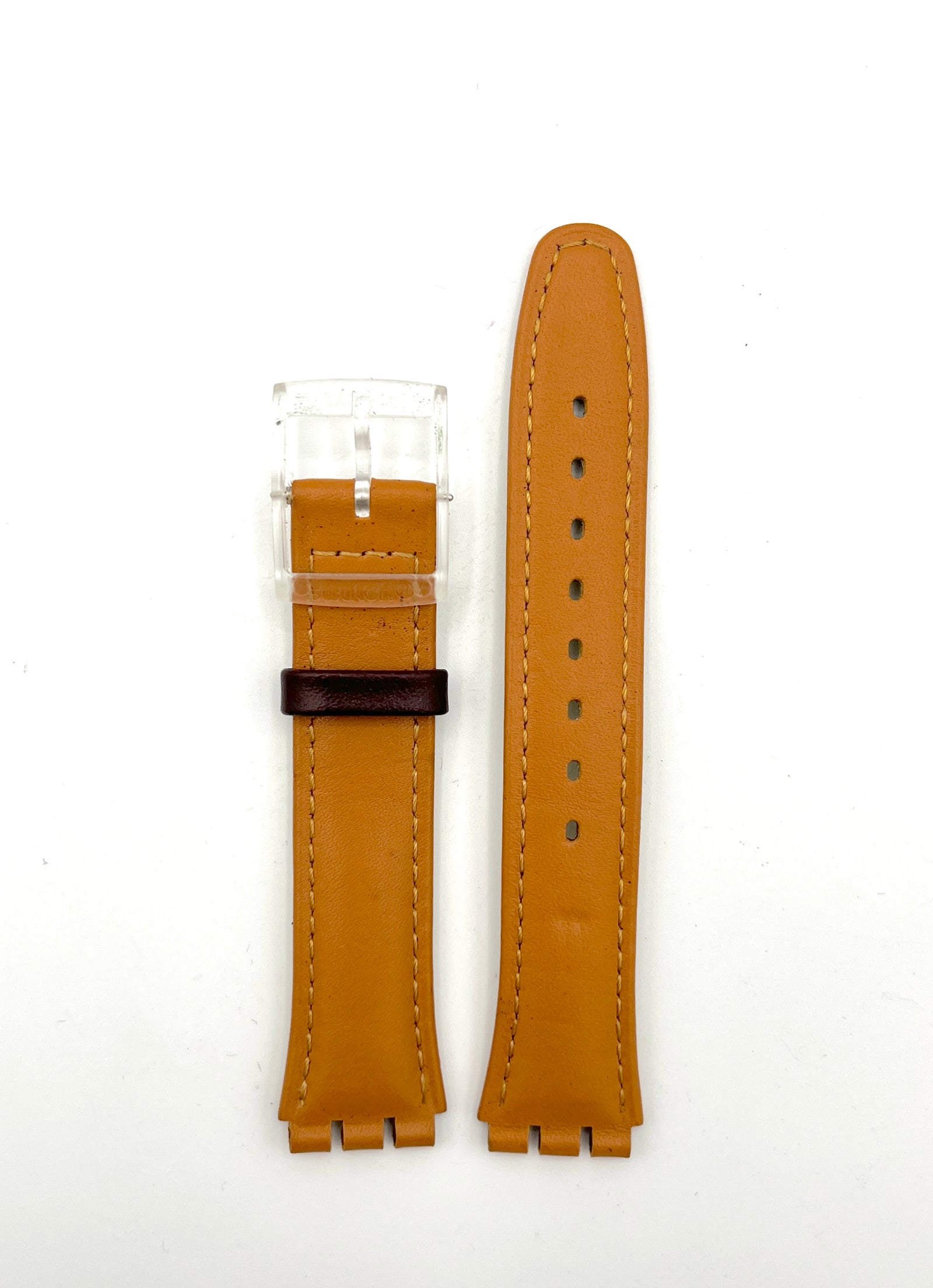 Bracelet de rechange en cuir Swatch 17mm CROISSANT CHAUD AGE700 (2003)