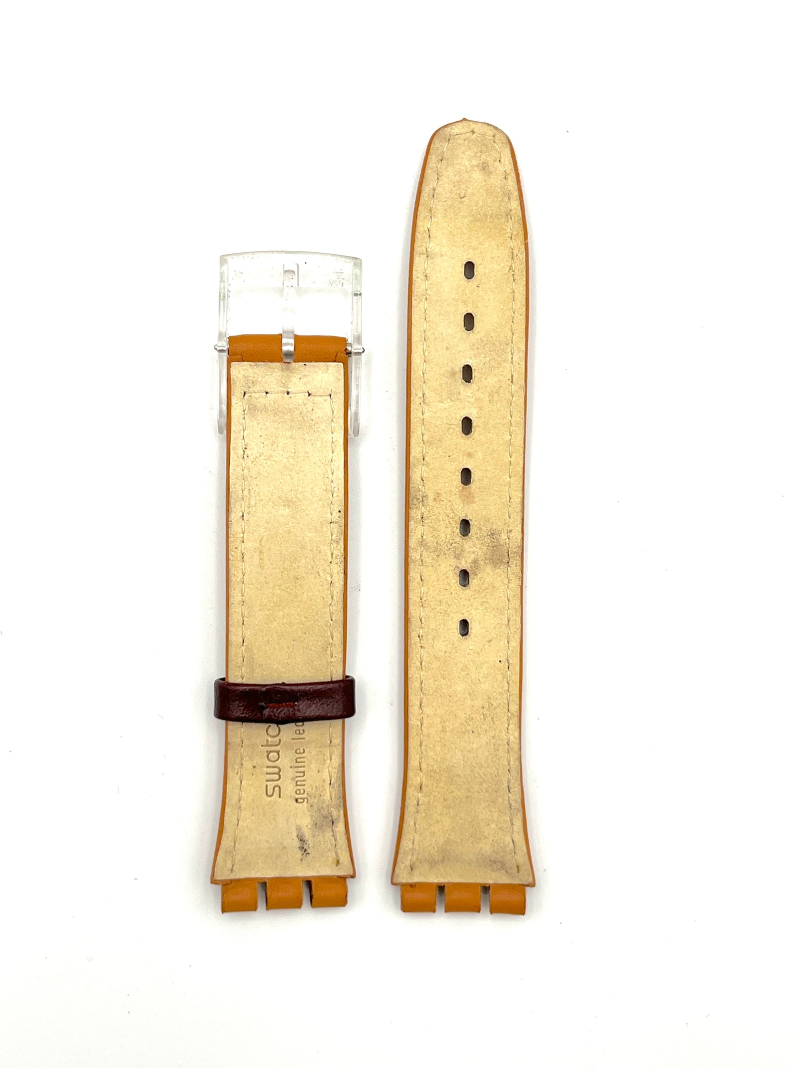 Bracelet de rechange en cuir Swatch 17mm CROISSANT CHAUD AGE700 (2003)