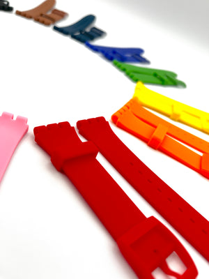 Bracelet de remplacement en silicone 19 mm pour Swatch New Gent - 13 couleurs