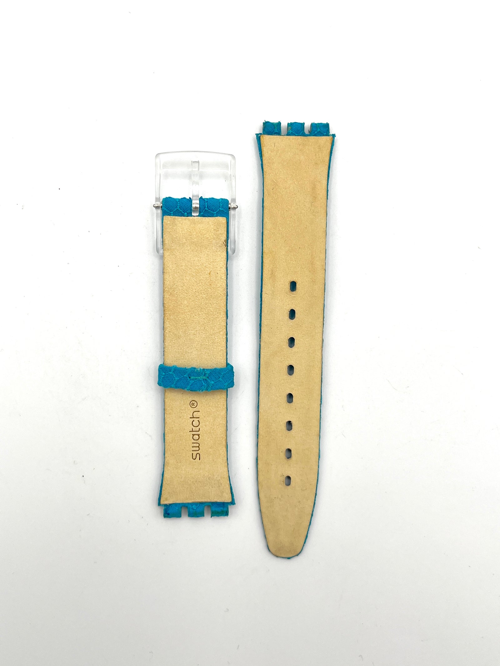 Bracelet de rechange Swatch 16mm en cuir turquoise SKIN