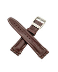Bracelet de remplacement en cuir marron foncé 19mm pour Swatch