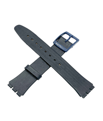 Bracelet de rechange Swatch SKIN en cuir bleu foncé 16mm