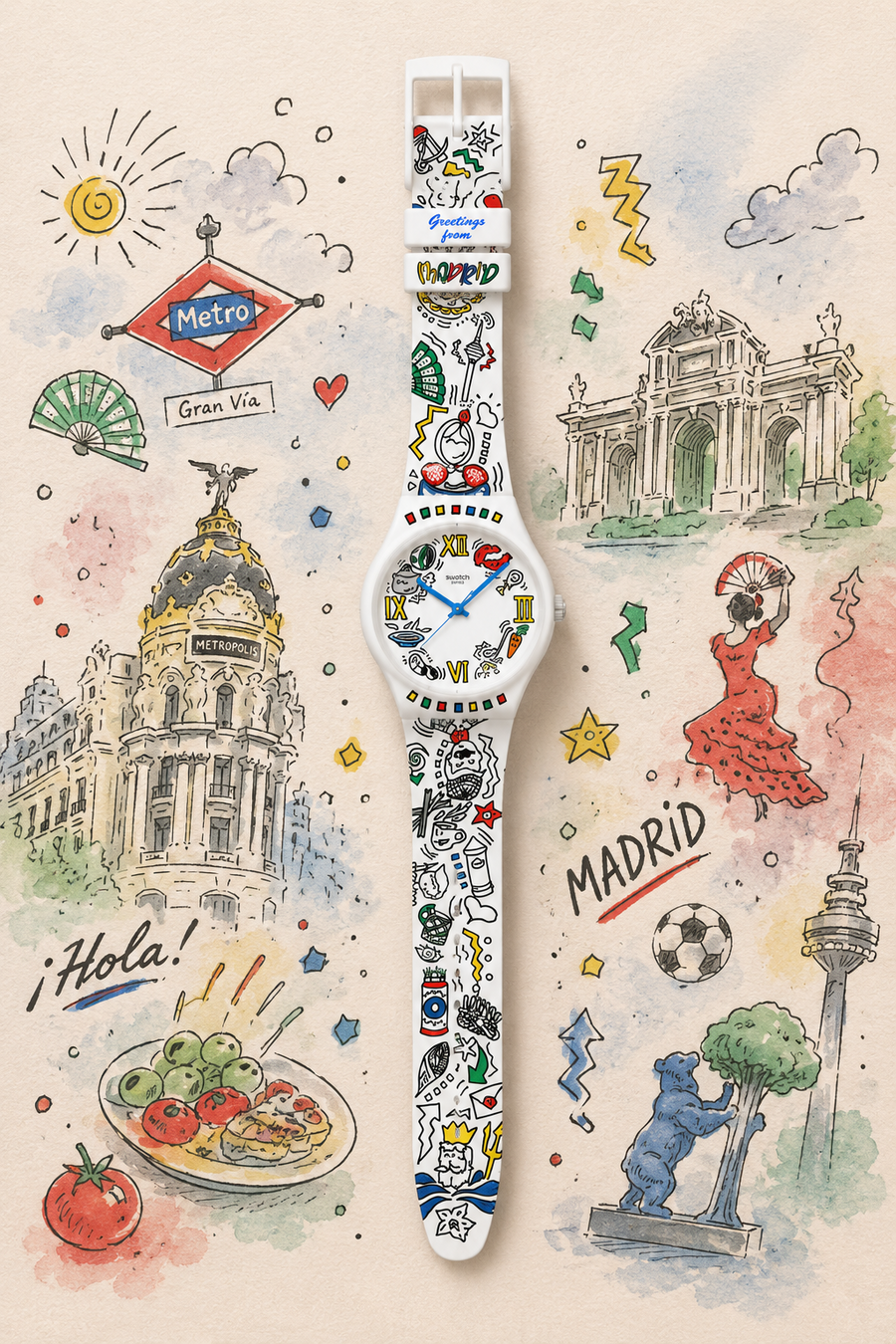 Swatch New Gent CHULAPO - MADRID Destination Art Special SO29Z143 (2024)